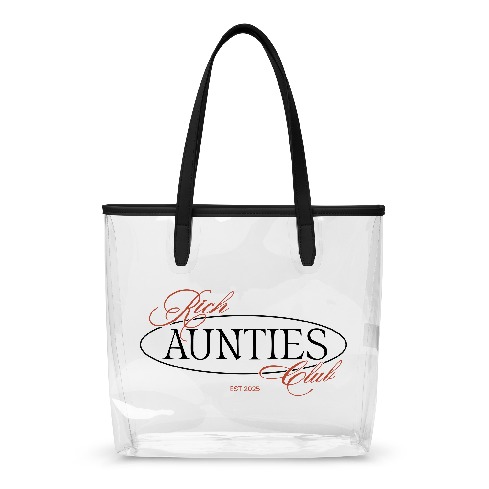 Rich Aunties Clear Tote Bag 90s Design